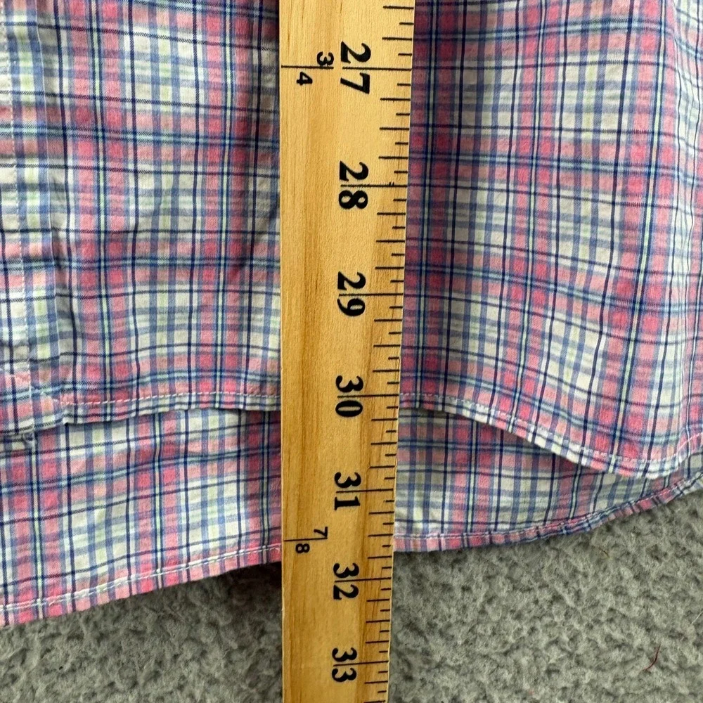 Polo Ralph Lauren Shirt Men L Pink Blue Plaid Stretch Long Sleeve Button Up